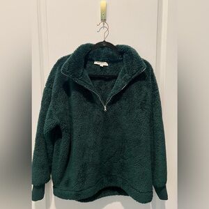 LOFT Sherpa Fleece Quarter Zip Pullover